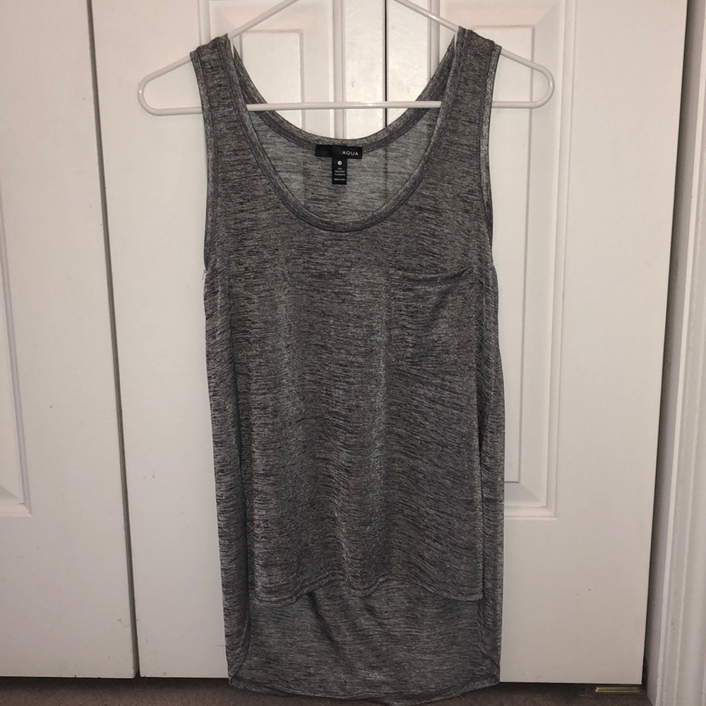 grey metallic tank with pocket by Aqua